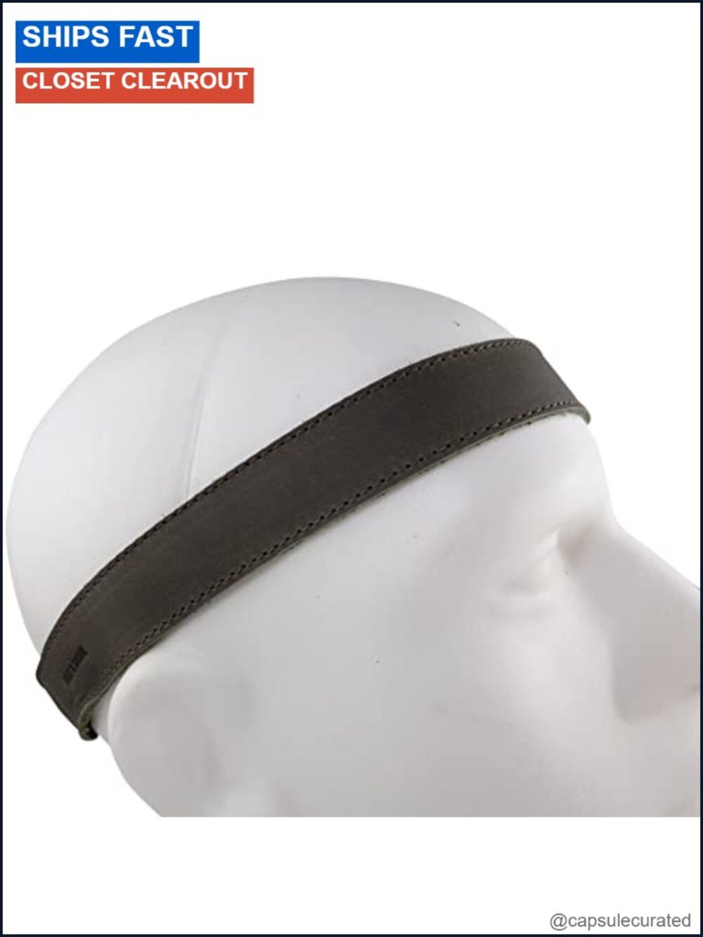 Full Grain Leather Unisex Headband Boho Elastic Headwrap Handmade